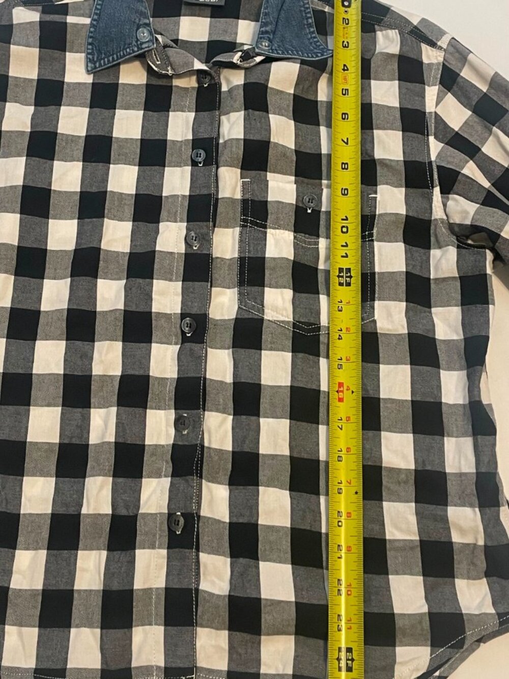 LIZ WEAR Women’s Black/White Plaid Button Up, Size M - Picture 4 of 8